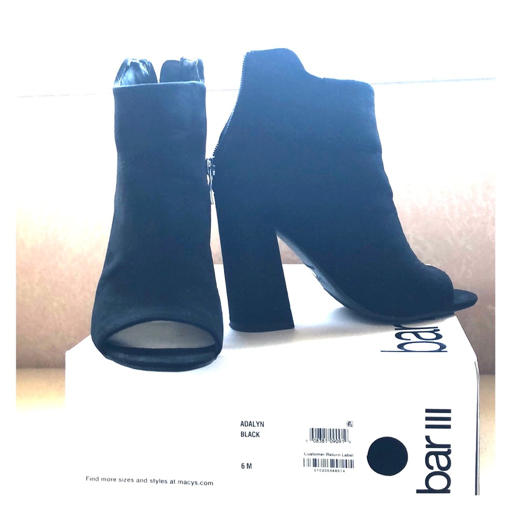 Black Open Toe short Bootie